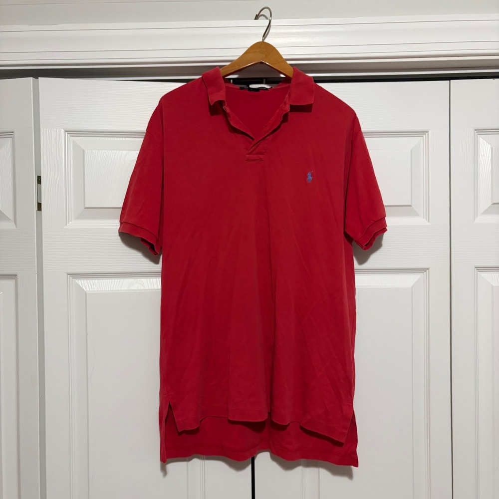 Polo Ralph Lauren Polo Shirt Mens Large Red Logo Preppy Academic Cotton Golf